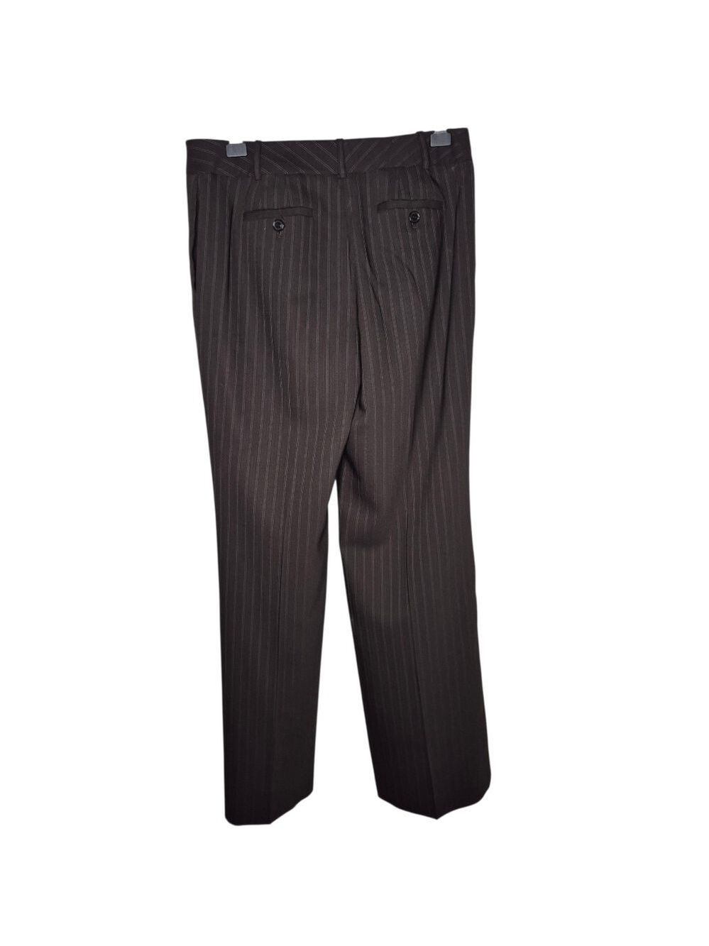 Ann Taylor Brown Pinstripe Wool Blend Dress Pants Size 4 - Picture 4 of 7